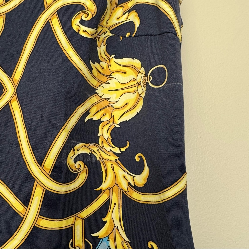 J. Mclaughlin Patterned Quarter Zip Blouse Navy B… - image 7